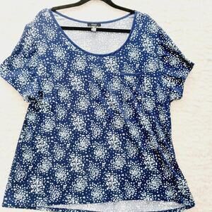 T-Shirt Size XXL Navy Geometric Heritage Y2K Minimalist Soft Girl Boho Casual